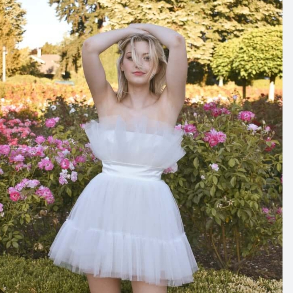 White Tulle Mini Dress